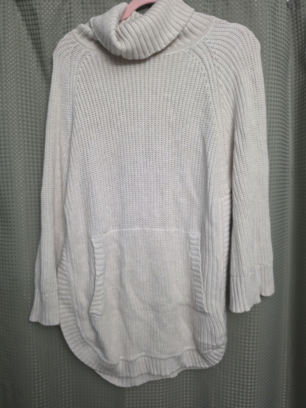 UGG Cream Chunky Turtleneck Sweater with Front Pocket